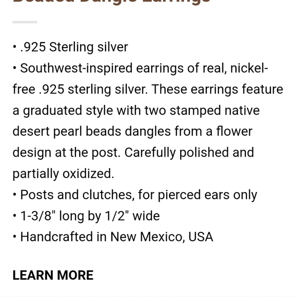 American West Sterling Silver Native Pearl Earrings - Picture 10 of 10
